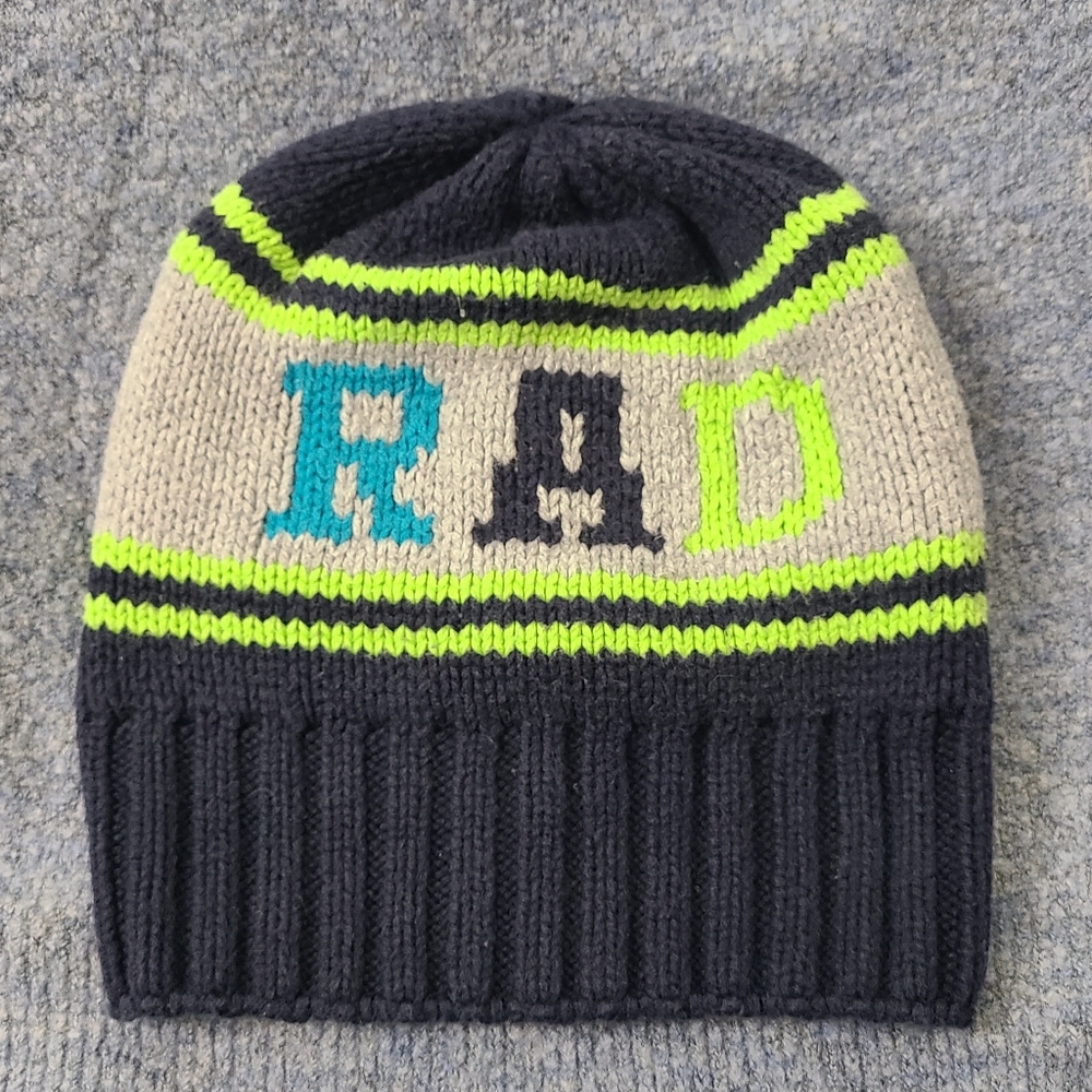 Gymboree Buffalo Lodge Navy Green & Gray RAD Sweater Beanie Hat